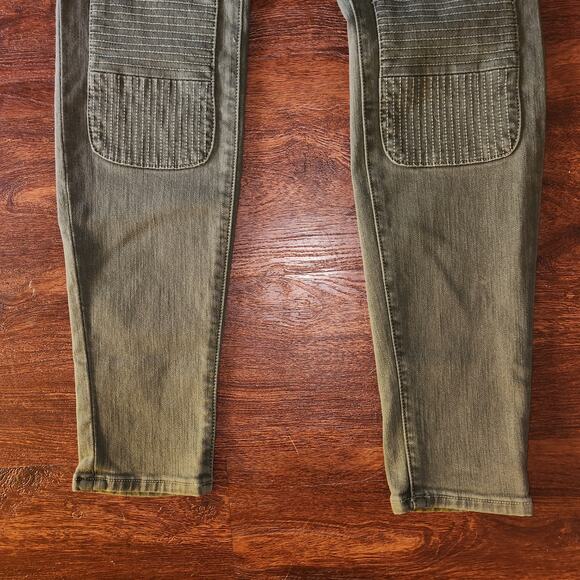 J Brand Roz Mid Rise Stitch Skinny Moto Jeans in Vintage Mantis, Size 24 - Picture 4 of 13